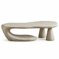 Soffbord med skulptural bas och rundade kanter – beige